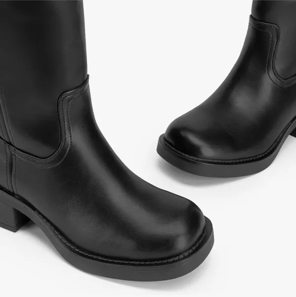 Amazon DREAM PAIRS Women's Square Toe Platform Chunky Block Heel Knee High Riding Boots - Image 6