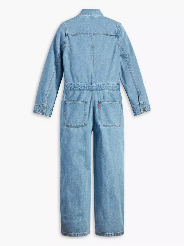 NWOT Levi's Iconic Jumpsuit Light Wash Blue XS Pockets - Image 7