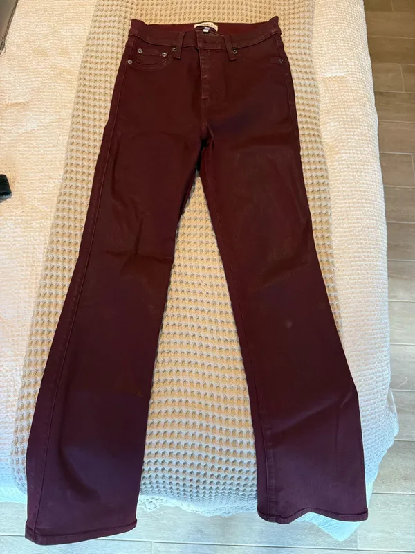 Vervet Jeans Skinny Straight Leg Bella Stretch Burgundy Size 24 - Image 3
