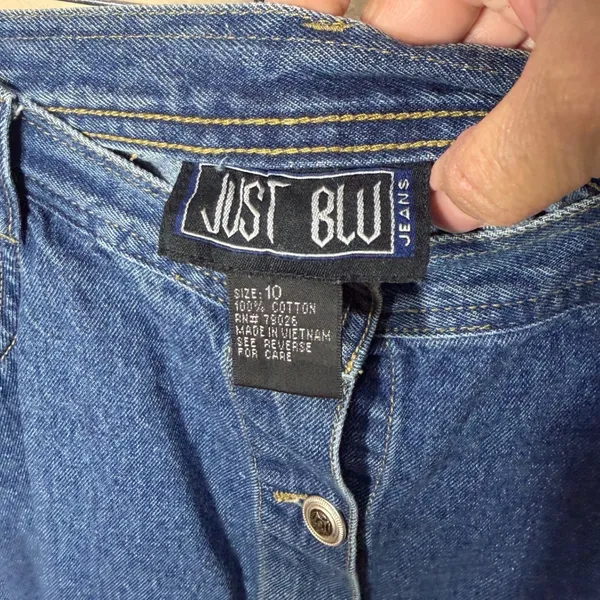 Just Blu Jeans Womens Blue Denim Button Front Maxi Skirt Size 10 High Rise 90s - Image 4