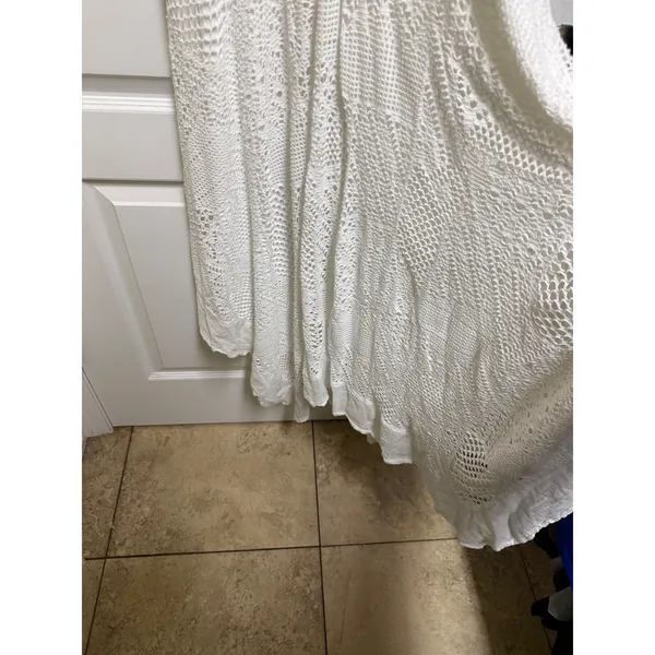 Chico's Lace Hanky Hem Midi Dress Optic White Crochet Sleeveless 0 S 4 NWT - Image 6