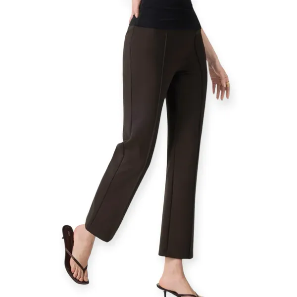 NWT OGL Ponte Wrinkle Resistant High Rise Cropped Flare Leg Travel Pants Small - Image 2