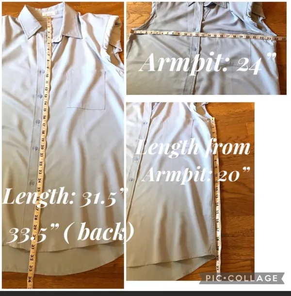 Oversize shoulder pads sleeveless shirt in blue size L - Image 8