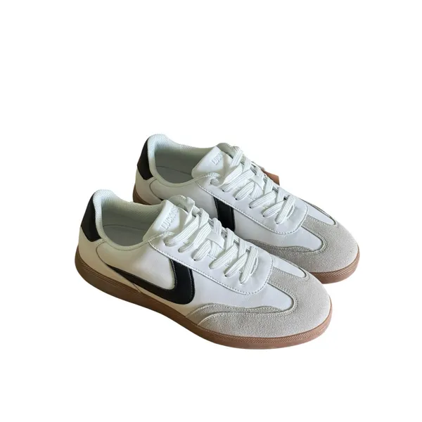 LUCKY STEP Retro Gum Sole Fashion Sneakers Womens 11 White Black Leather NWT - Image 2