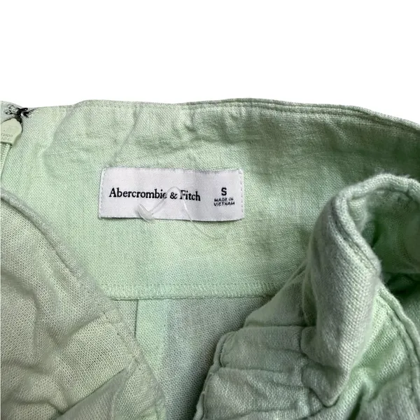 ✨ Abercrombie & Fitch Linen Blend Tie‎ Waist Shorts Size S Mint 🌿 - Image 4