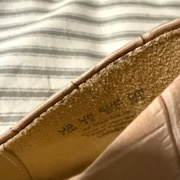 Naturalizer Carmen Crocodile Embossed Tan leather block heels sz 7.5‎ A23 - Image 11