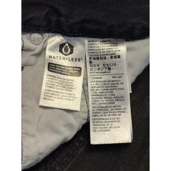 Levi's 501 Original Cut Off Shorts Womens 27 Black Distressed Denim Raw Hem - Image 6