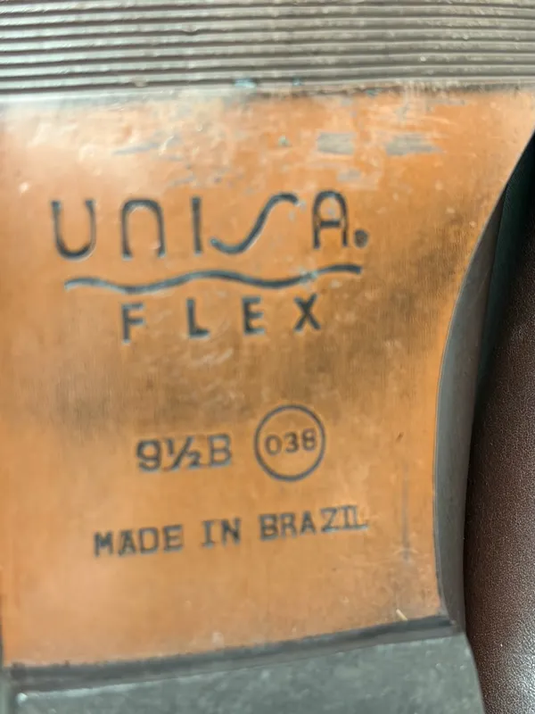 UNISA Flex Brown Leather Knee High Boots Made in Brazil Size 9.5 - Image 10