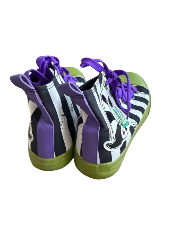 BEETLEJUICE Women’s Sand Monster Striped High Top Sneakers Size 7 - Image 5