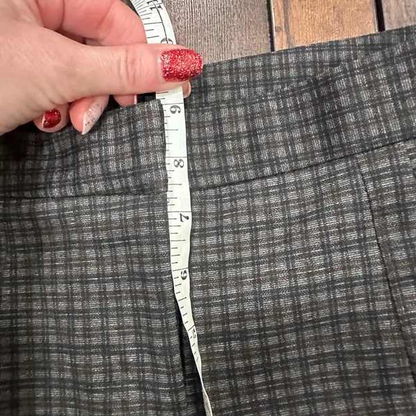 Amanda & Chelsea Womens Size 8 Plaid Straight Leg Career Pants‎ Gray Black - Image 10