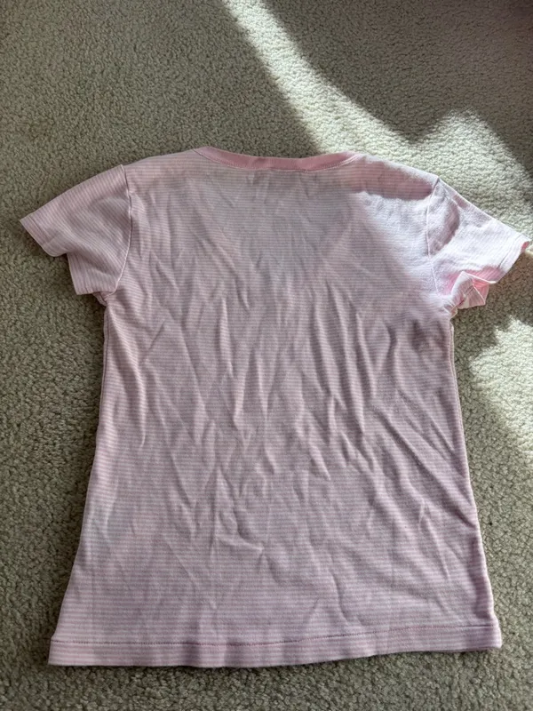 Ralph Lauren Light Pink V-Neck Short Sleeve Baby Tee - Image 6