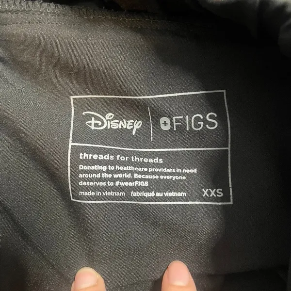 Disney x FIGS Zamorra Jogger Scrub‎ Pants Black Mickey Mouse Women XXS Limited - Image 2