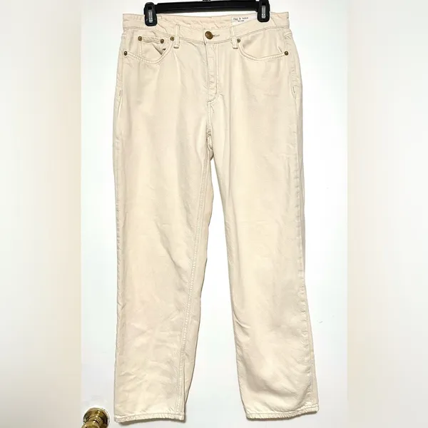 Rag & Bone Low-rise Baggy Boyfriend Beige Denim Size 28 - Image 3