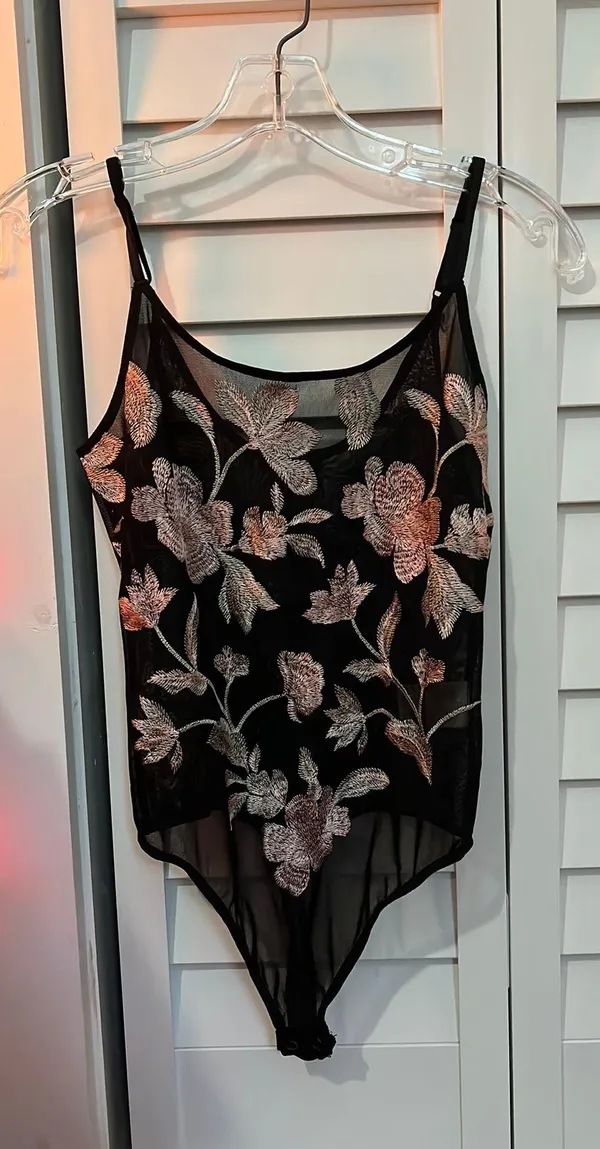 Express Floral Embroidered Bodysuit - Image 2