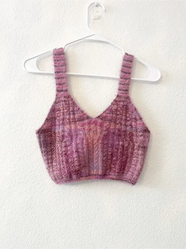 New Free People Movement Large‎ Fuzzy Sweater Cardigan Tank Pink - Image 6