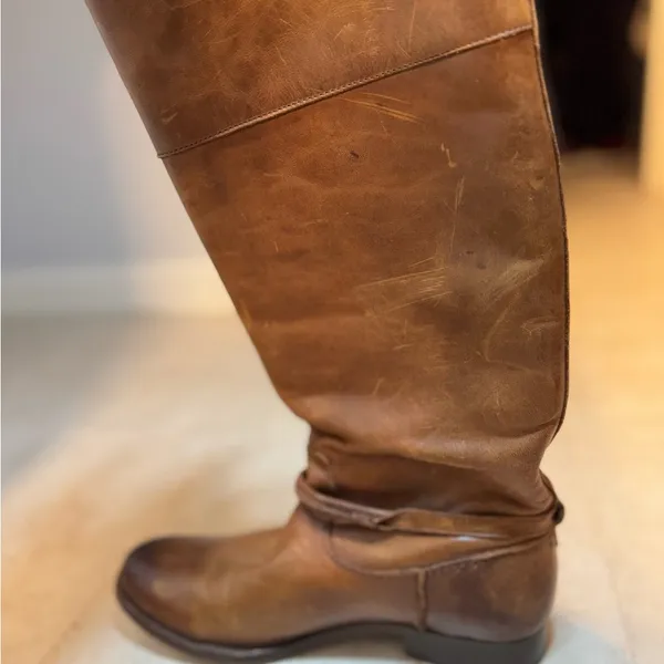 Frye Melissa Seam Riding Boot Cognac Leather Size‎ 7.5 - Image 8