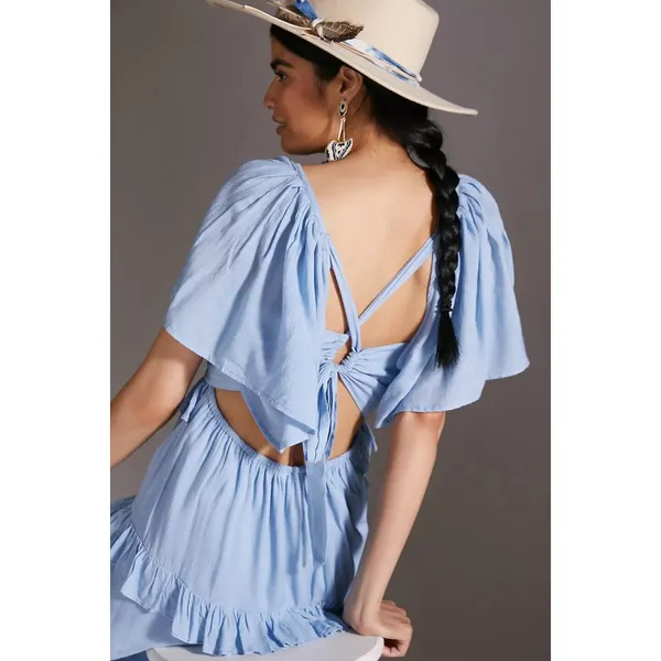 Anthropologie Tiered Ruffled Maxi Dress Size L - Image 4