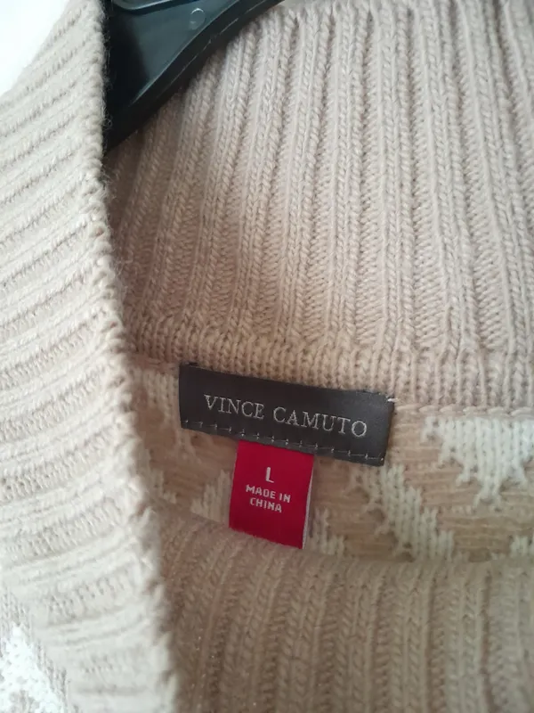 Vince Camuto Oxford Tan Diamond Turtleneck Sweater - Image 3