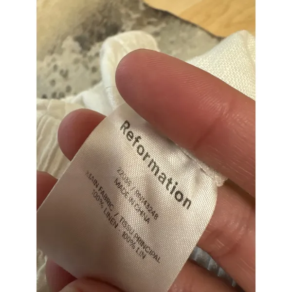 REFORMATION White Linen Nashville Shorts‎ Size Small - Image 8
