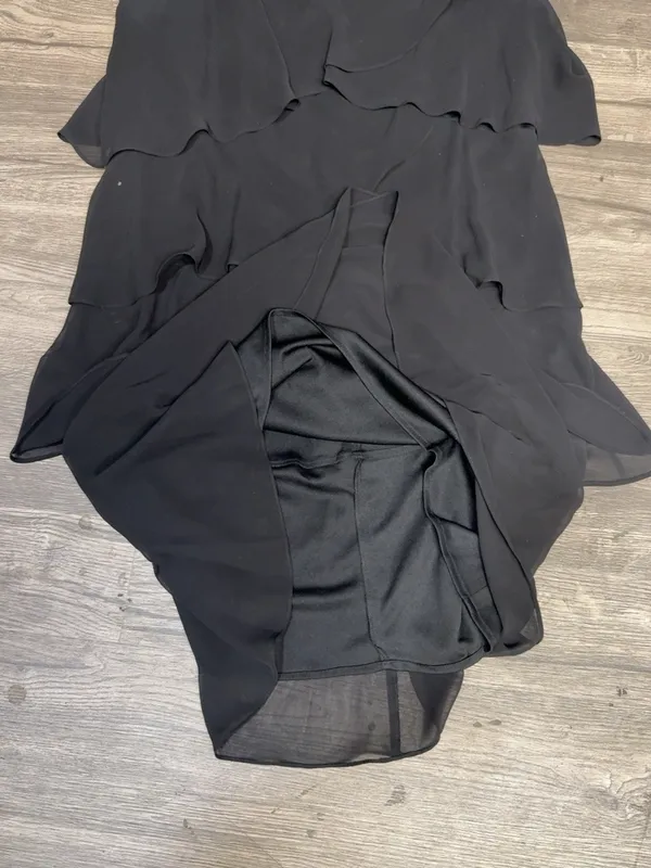 SLNY Black Layered Chiffon Beaded Floral Formal Dress Size 16 👗 - Image 9
