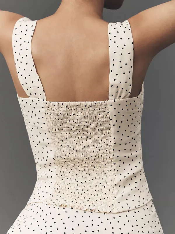 Reformation Hester Polka Dot Tank Top in Salt and Pepper NWT - Image 2