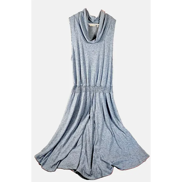 Soft Surroundings XL Tall Blue Kerry Dress Sleeveless Cowl Neck Smocked Waist - Image 2