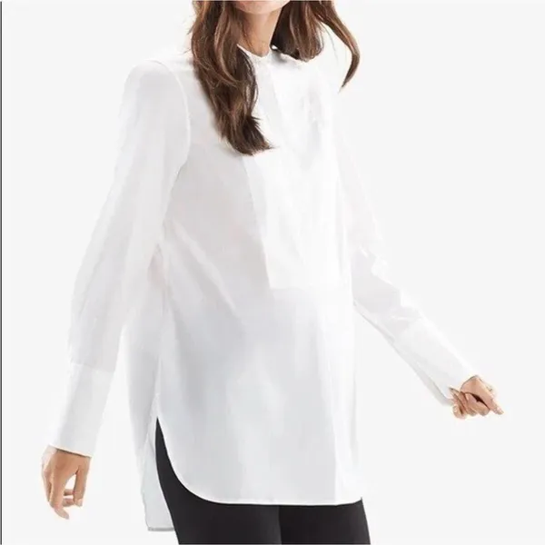 MM Lafleur Nichols Button Up Light Grey Button Top Women’s Size XS - Image 3