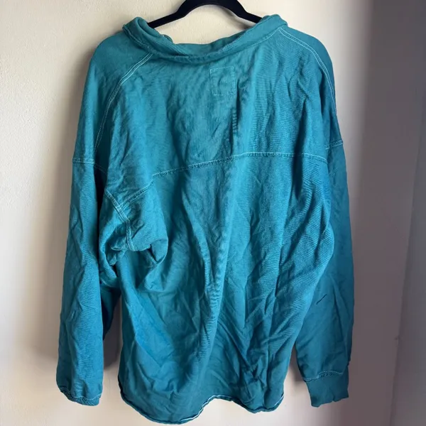 Aerie Take It Easy Popover Polo Sweatshirt - Teal - Image 4