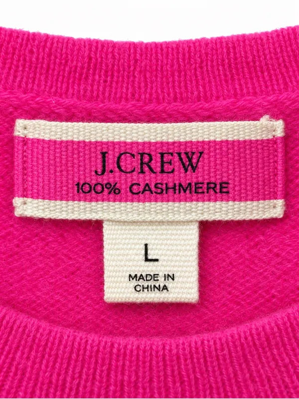 J.Crew 100% Cashmere Short Sleeve Sweater Pink Crewneck Size Large - Image 4
