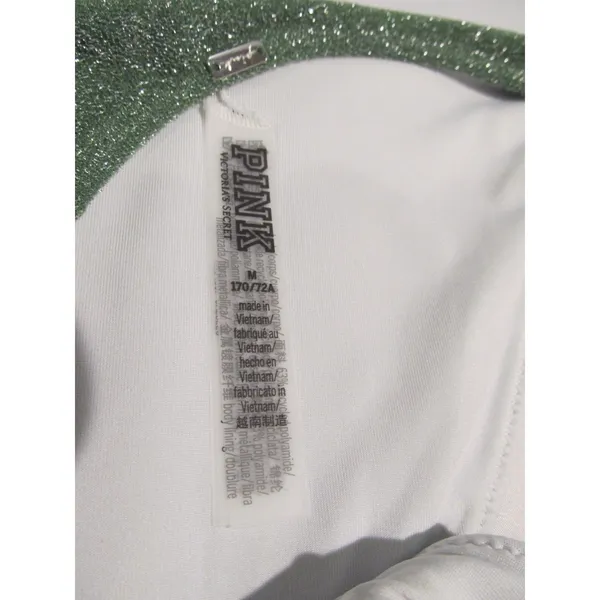 Victoria’s Secret PINK Shimmer Brazilian Bikini Bottom Pine Green M NWT Cheeky - Image 2