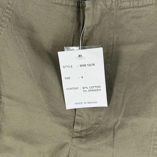 Boston Proper Lightweight Stretch Cotton Seamed Straight Leg Olive Utility‎ Pant - Image 6