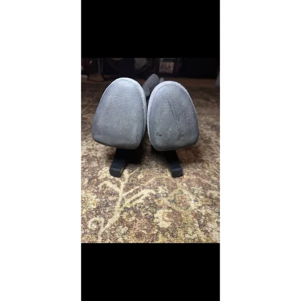 MIA Grey Suede Mid-Calf Boots with Contrast Stitching and Block Heel - Image 4