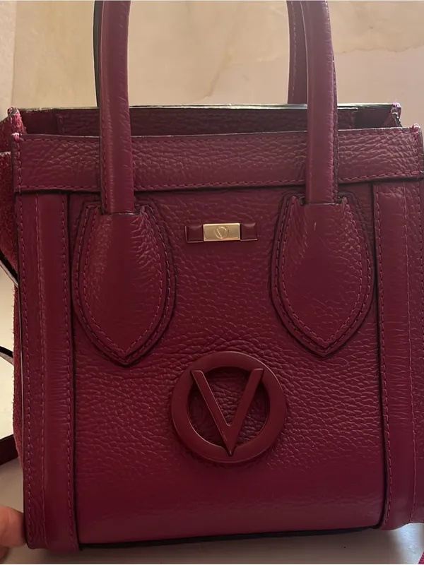 Valentino Purple Leather Top-Handle Womens Bag with Detachable Strap - Image 2
