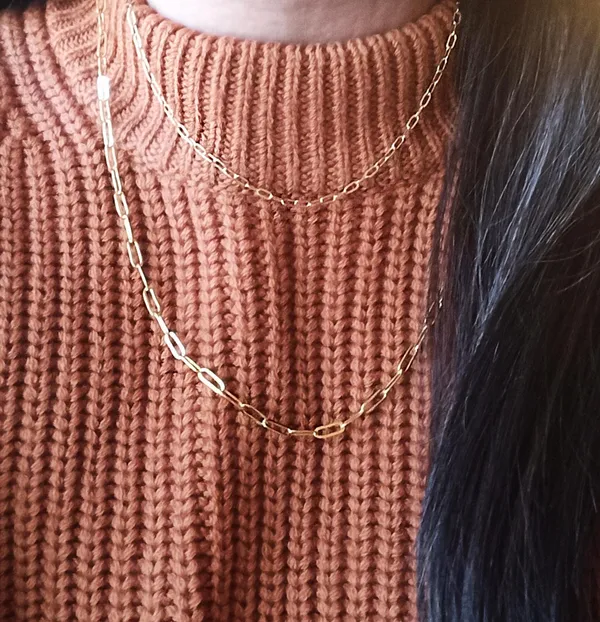 paper Clip Chain Necklace Set Of 2 - Image 2