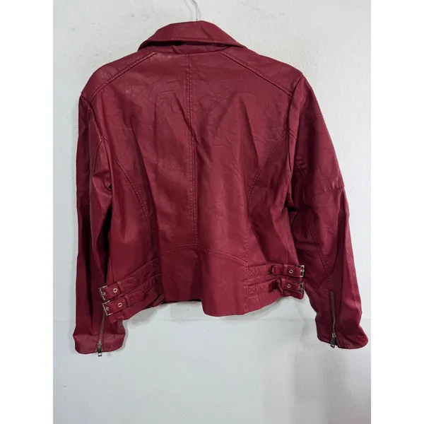 a.n.a Jacket Moto Faux Leather Women's XL Red Edgy 90s Streetwear Y2K Biker - Image 7