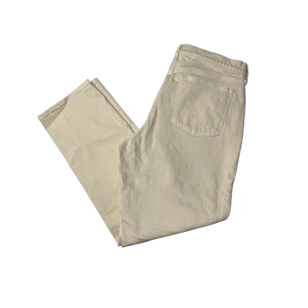 Abercrombie Curve Love 90s Straight Cream Ivory Jeans 32 14R - Image 5