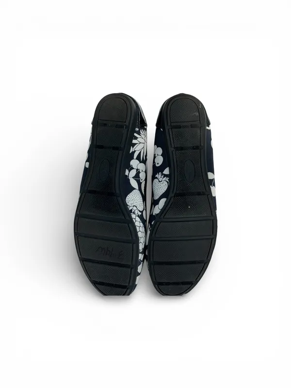 Anne Klein AK Sport Ballet Flats Womens Size 9M Black White Floral Comfort Shoes - Image 3