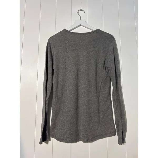Alternative Apparel Womens L Keepsake Long Sleeve Tee Gray Vintage Jersey Shirt - Image 3