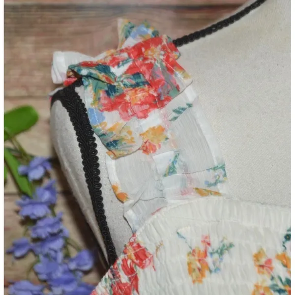 NWT Maurices Floral Smocked Tiered Ruffle Sleeveless Midi Dress Size XL Cottage - Image 4