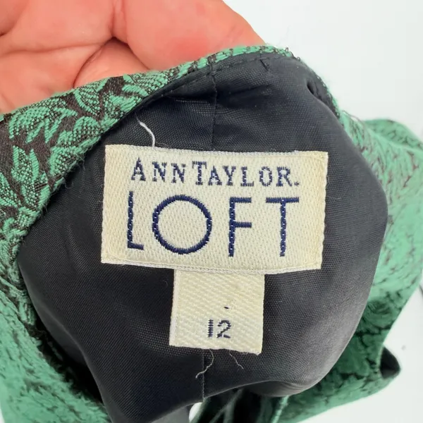 Vtg Ann Taylor Loft Tapestry Vest Sz 12 Whimsigoth Holiday Floral Jaquard Y2K - Image 8