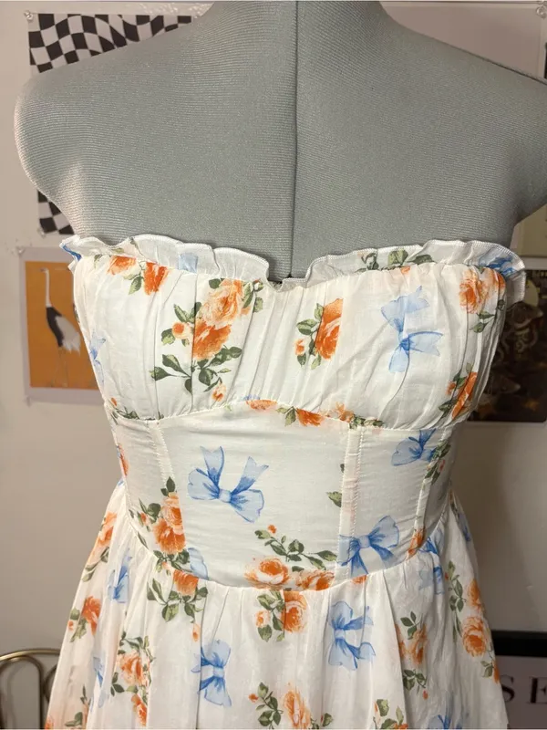 Curl Surf California Floral Bow Strapless Mini Dress - Image 2