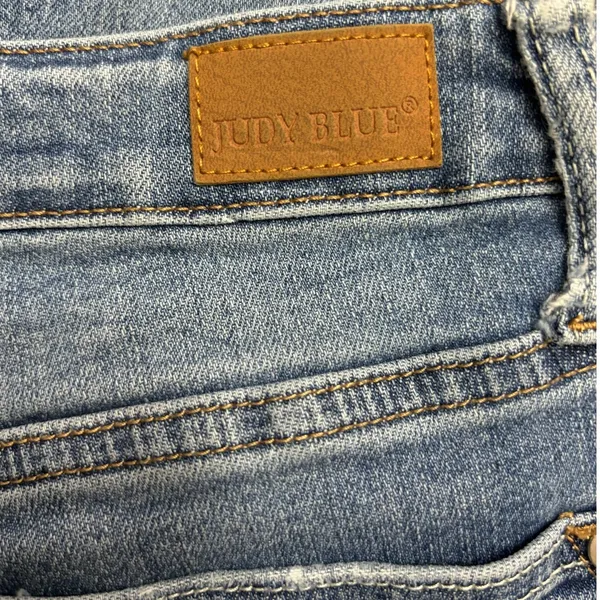Judy‎ Blue Size 11/30 Denim Skinny Jeans Blue Distressed Ripped Raw Hem Slim Mid - Image 5