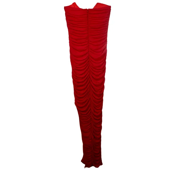 NWT Babyboo Demi Red Ruched High Slit Strapless Bodycon Maxi Dress Womens Size M - Image 11