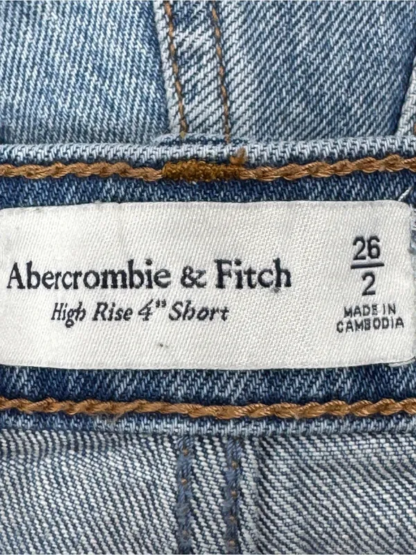 Abercrombie & Fitch High Rise Denim Cutoffs Mom Jean Shorts‎ Blue Size 2 26 - Image 8