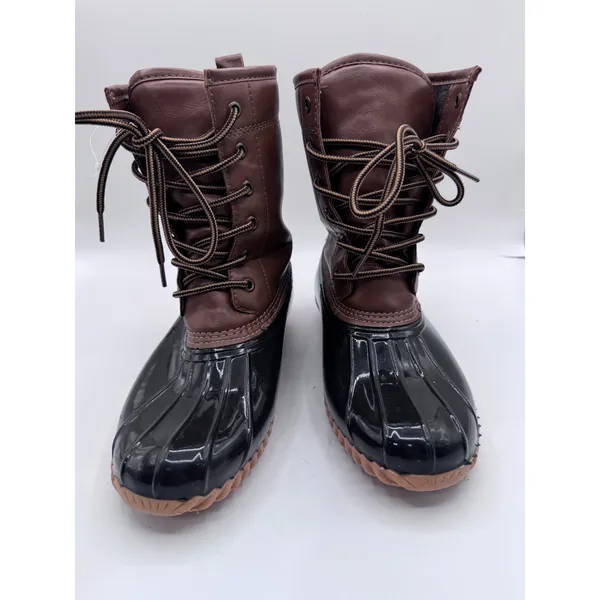 Sporto 8M Black Brown Duck Boots‎ Women Ariel Lace Up Winter Rain - Image 7