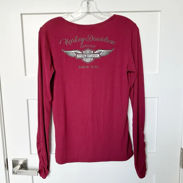 Harley-Davidson Burgundy Henley - Image 7