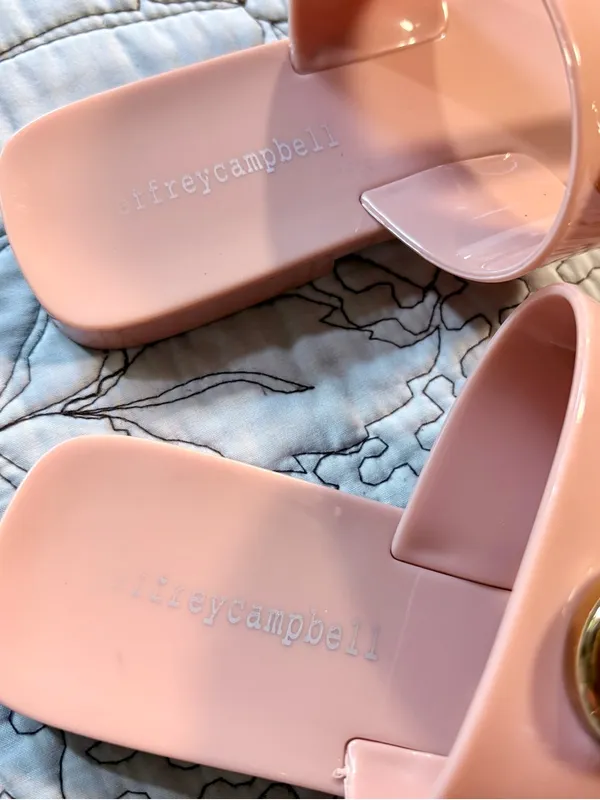 Jeffrey Campbell A Lil Bit Jelly Thong Sandal Blush Pink Size 7💛 - Image 6