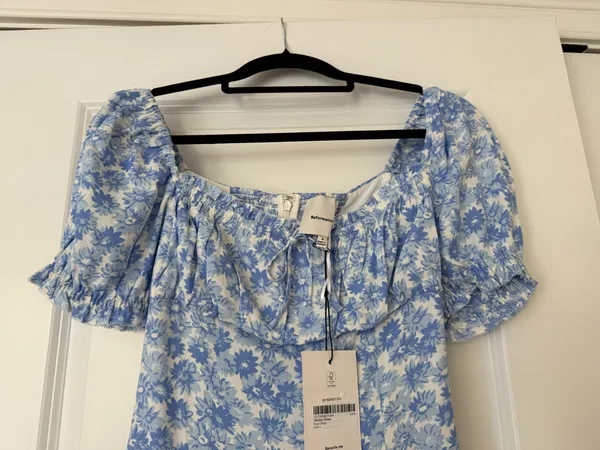 Reformation Haisley Dress Blue Daisy 4 - Image 5