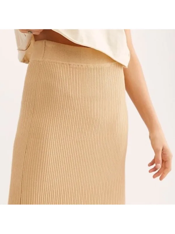 Free People Shine Bright Ribbed Maxi Skirt Size Small - Image 2