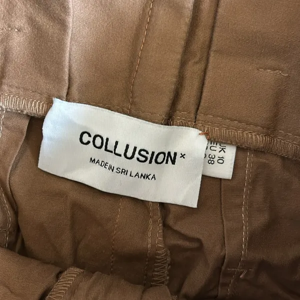Collusion paper bag waist pants Brown Size 6 - Image 4